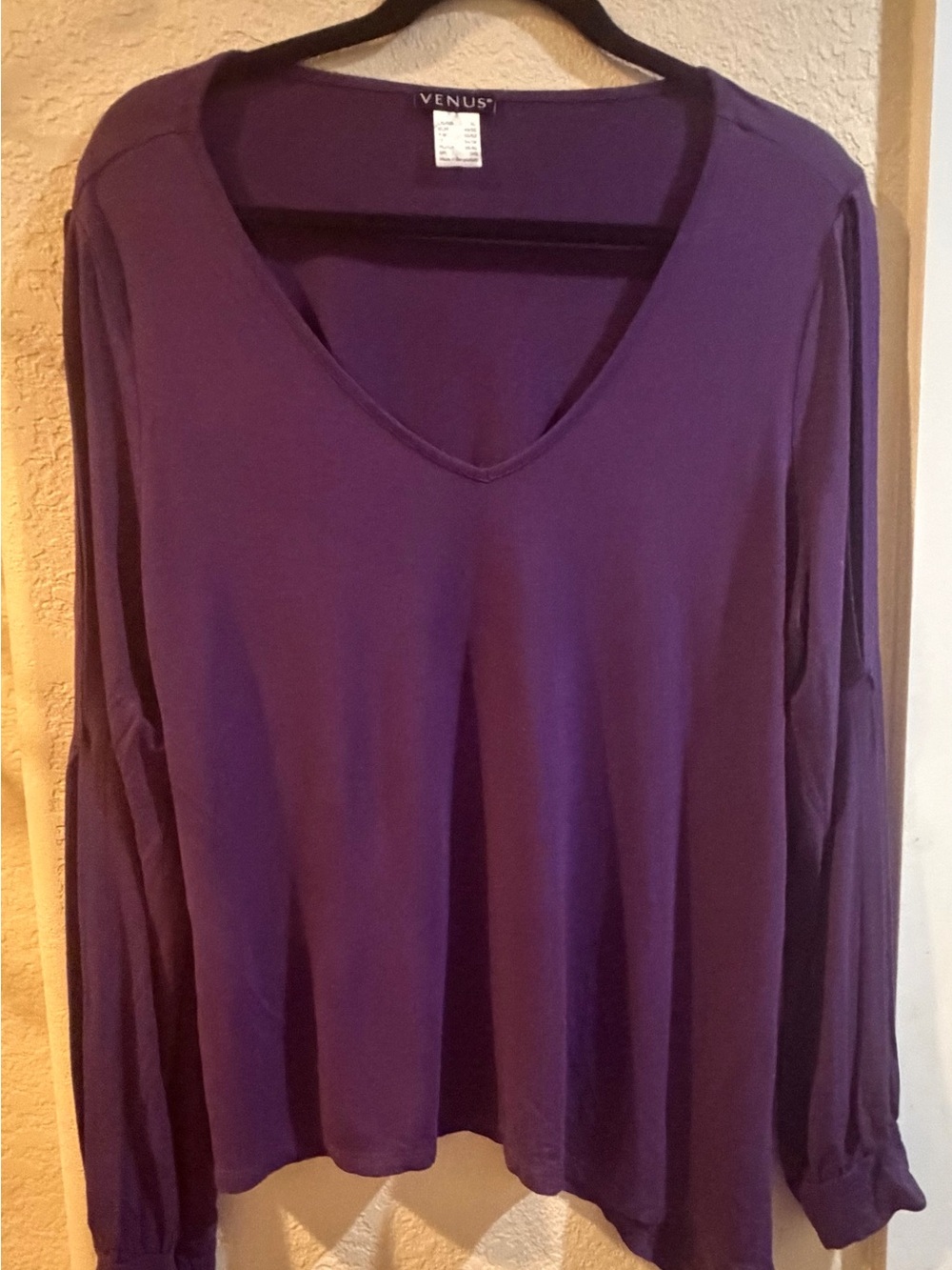 VENUS Purple Cold-Shoulder Blouse